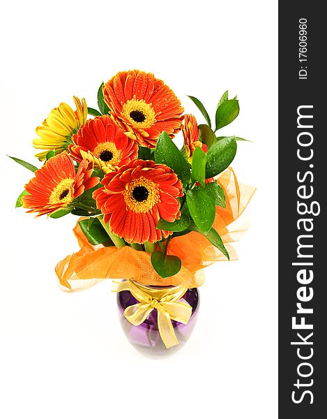 Fresh bouquet of gerberas in a vase. Fresh bouquet of gerberas in a vase