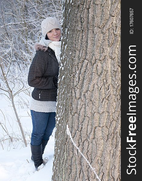 An image of girl enjoying winter walk