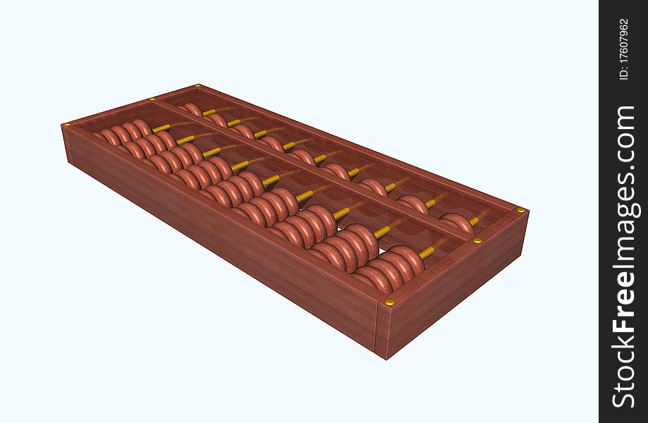 3d rendered image with abacus on white