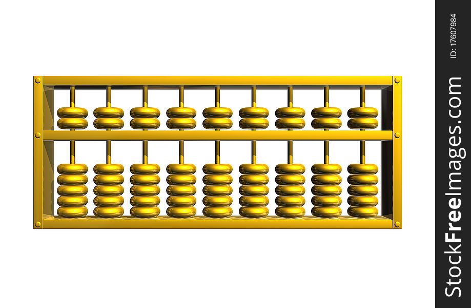 3d rendered image with abacus on white