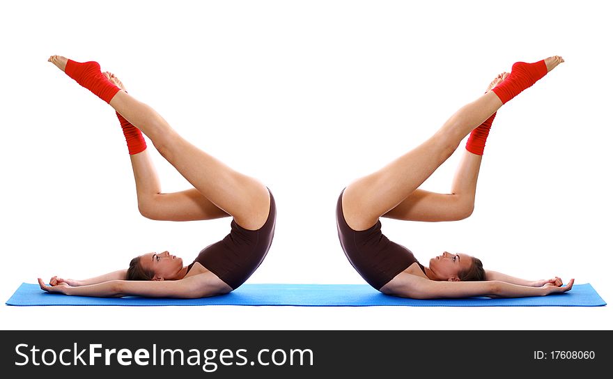 Studio portrait of a fitness young woman. Studio portrait of a fitness young woman