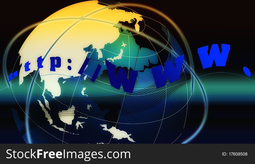 Abstract surfing world wide web background