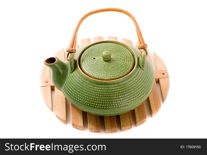 Green Teapot On Stand