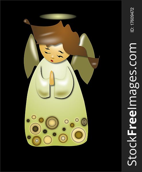 Praying angel, illustration, children's picture