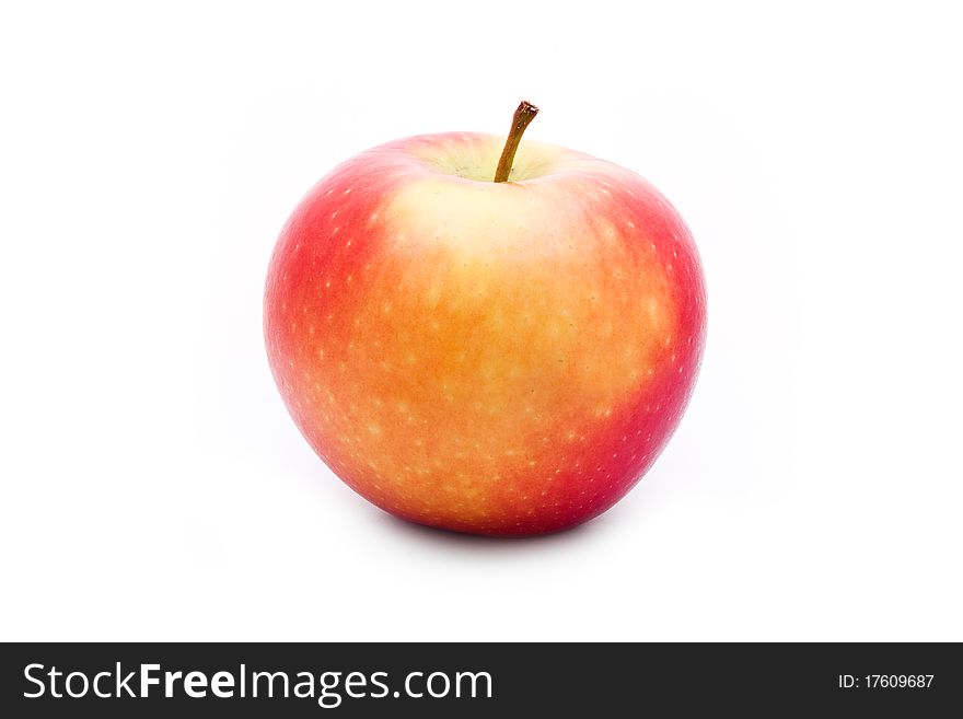 Close up shot of red apple isolated on white