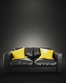 Modern Sofa. Luxury Modern Living Room, 3d Rendering Illustration Royalty Free Stock Images