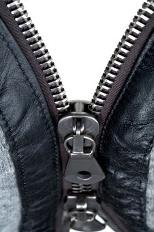 Metal Double Zipper Lock Stock Photo