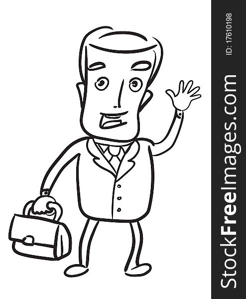 Cute Businessman With Briefcase