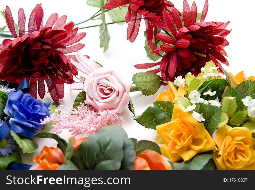 Colored bunches of flowers to the decoration