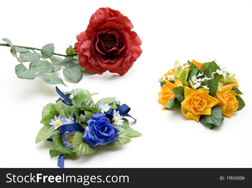 Colored bunches of flowers to the decoration