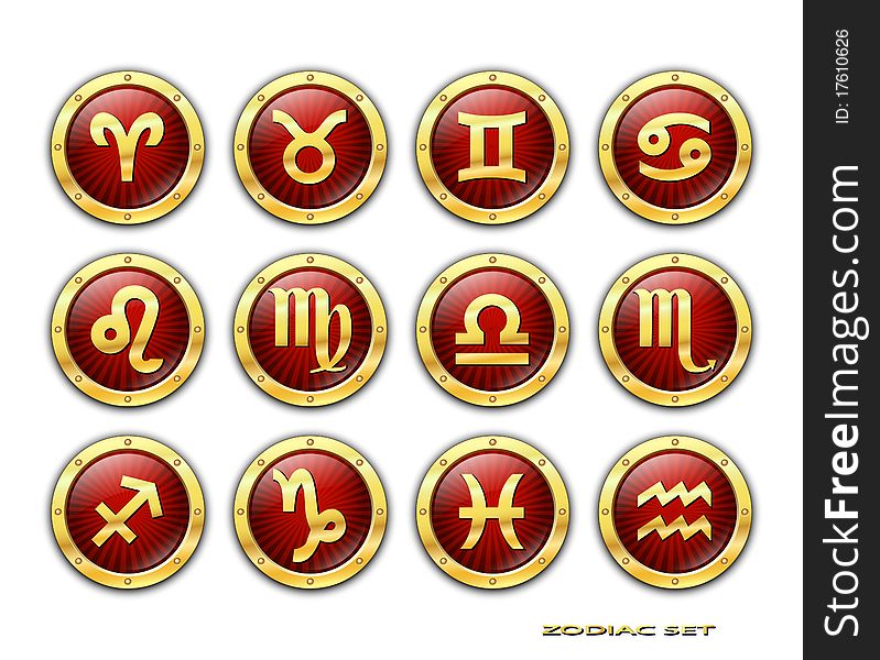 Zodiac icons on a white background. Zodiac icons on a white background.