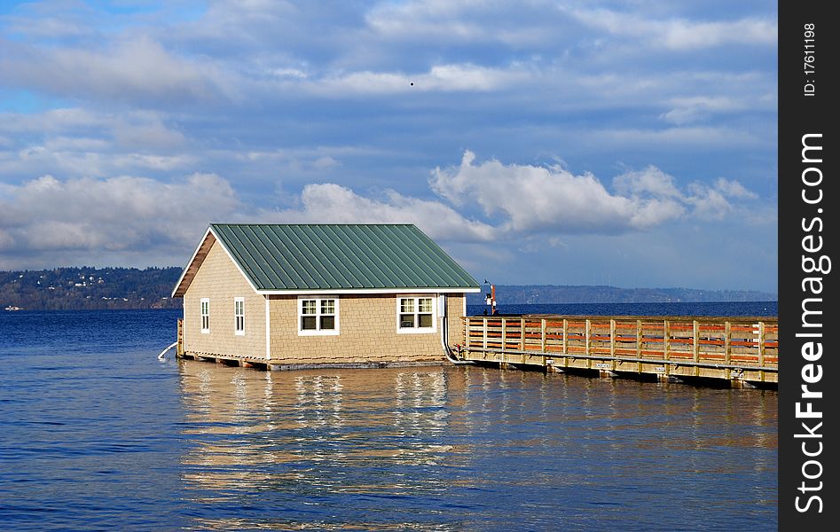 Pier with an attached building