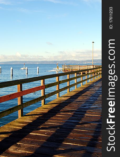 Shadows on a fishing pier