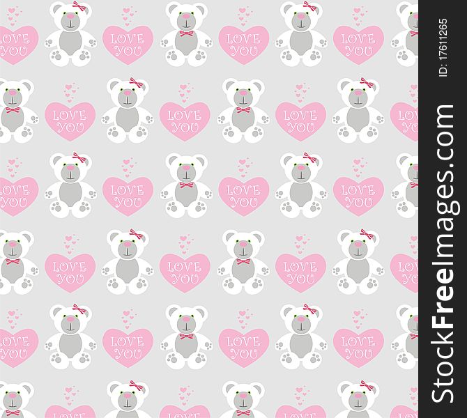 Love message fashion heart vector image, happy teddy, bear, baby. Love message fashion heart vector image, happy teddy, bear, baby