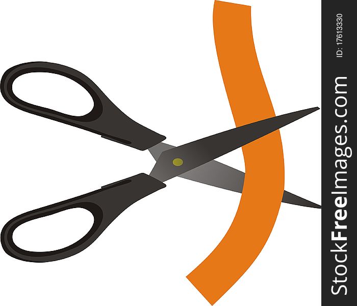 Scissors and tape. Shop opening