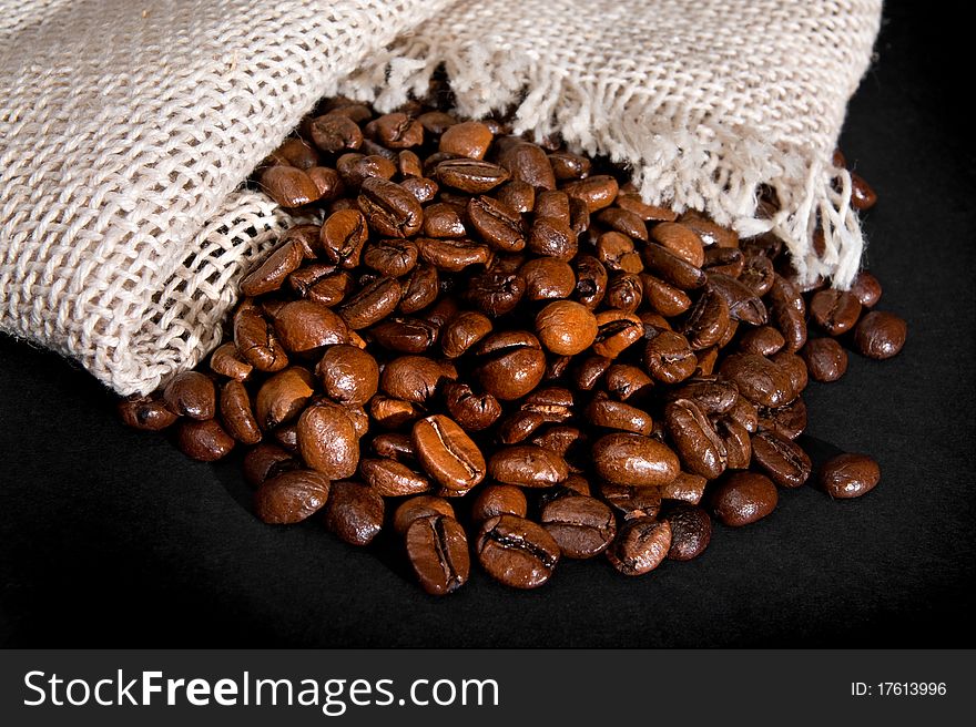 Coffee baens on dark background