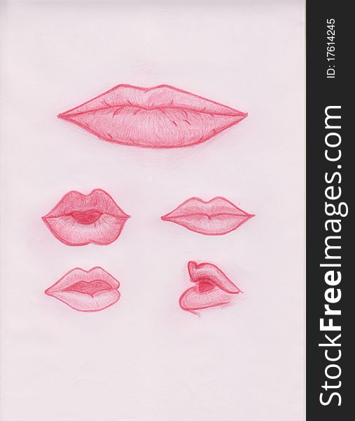 The illustration by me drawn -lips. The illustration by me drawn -lips