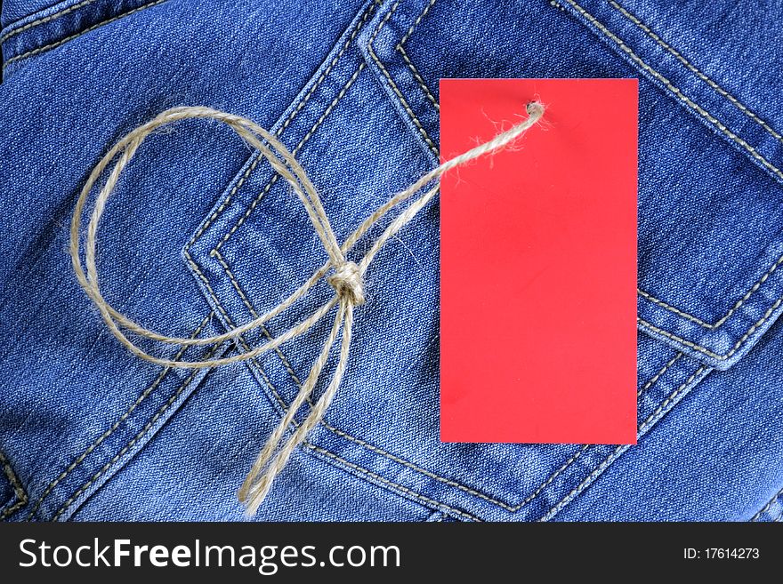 Blank Label For Text On Jeans