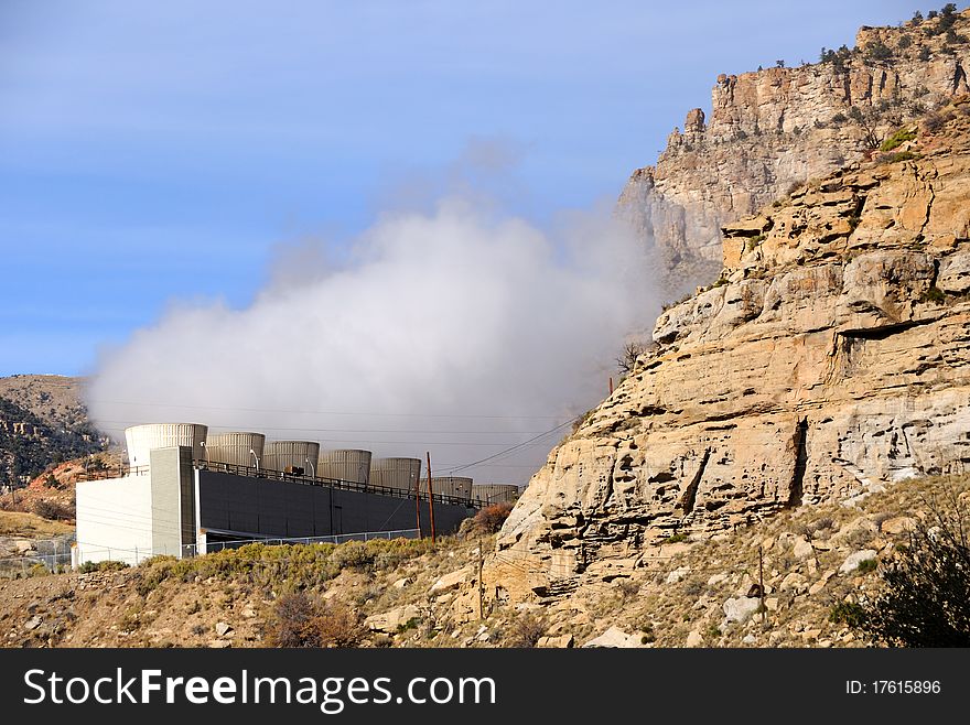 Cooling Towers at Rural Coal-Fired Power Plant in Utah