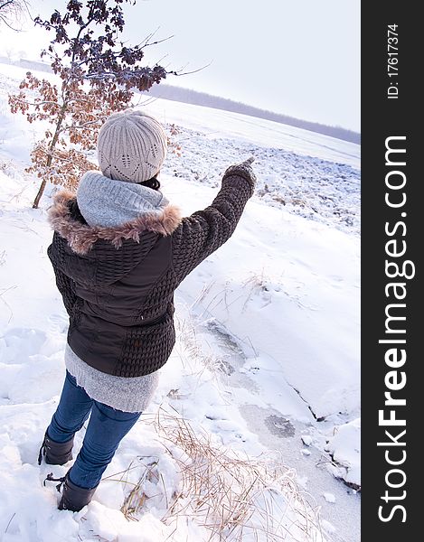 An image of girl enjoying winter walk