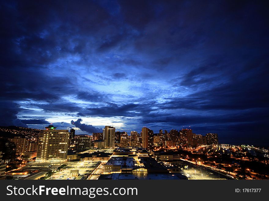 Image of Waikiki. Dawn time Dec 21 2010. Image of Waikiki. Dawn time Dec 21 2010