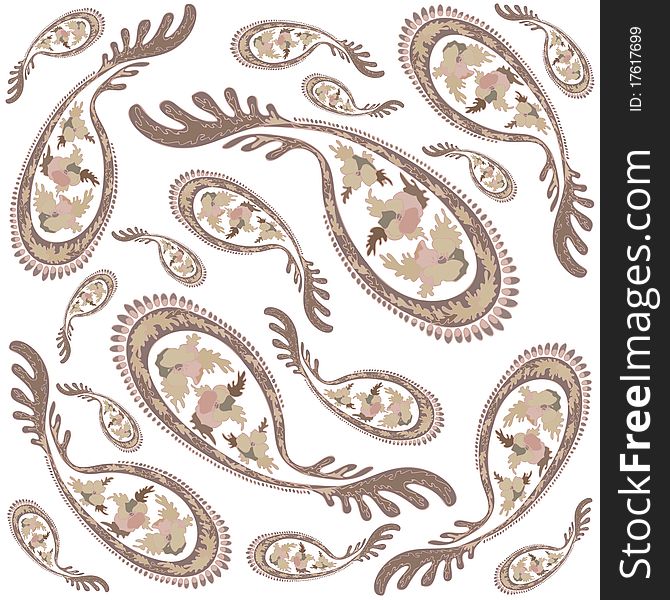 Seamless background from a paisley ornament. Fashionable modern wallpaper or textile.Illustration.