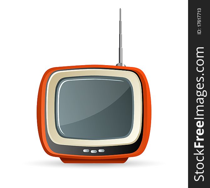 Illustration of tv on white background