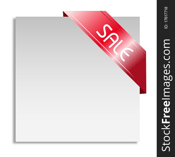 Illustration of sale tag on white background