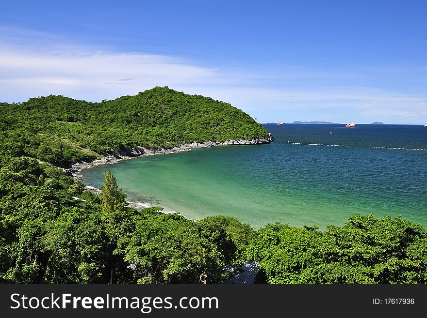 Sea view with blue sky in Thailand. Sea view with blue sky in Thailand