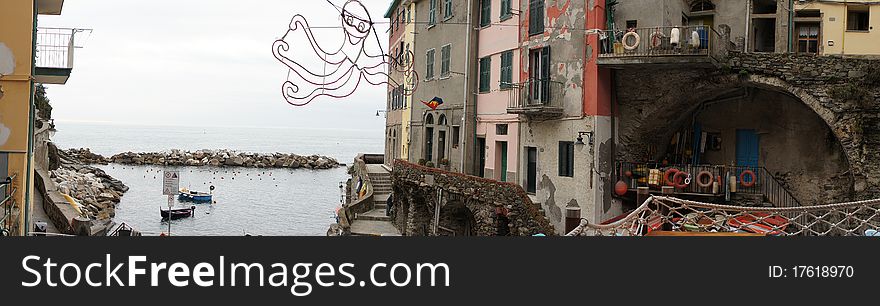 View of riomaggiore,nice village near la spezia