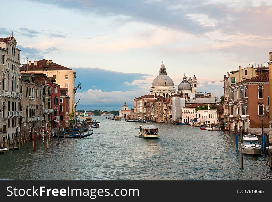 Evening view at the Grand Canal in Venice, Italy. Evening view at the Grand Canal in Venice, Italy