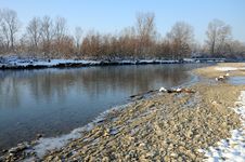 Cold River In Winter Sunny Day Stock Image Cold River In Winter Sunny Day Stock Image