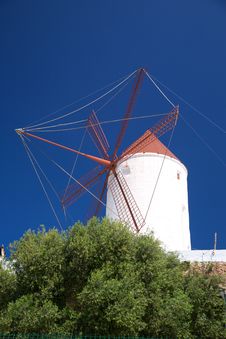 White Mill At Menorca Royalty Free Stock Photo