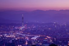 Snow Night Scenes Of The Taipei City , Taiwan Stock Image Snow Night Scenes Of The Taipei City , Taiwan Stock Image