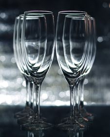 Empty Champagne Glasses Royalty Free Stock Images