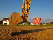 Excavator In The Development  Area Stock Photos