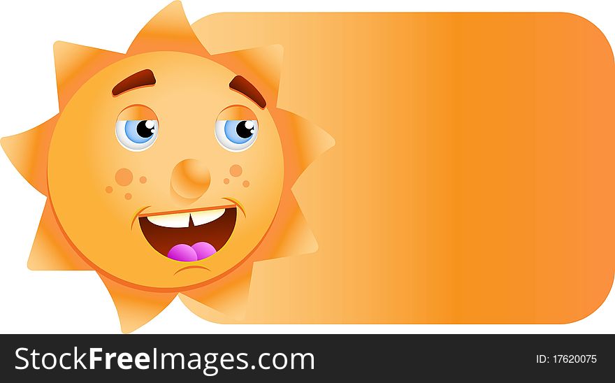 Sun Character on orange background