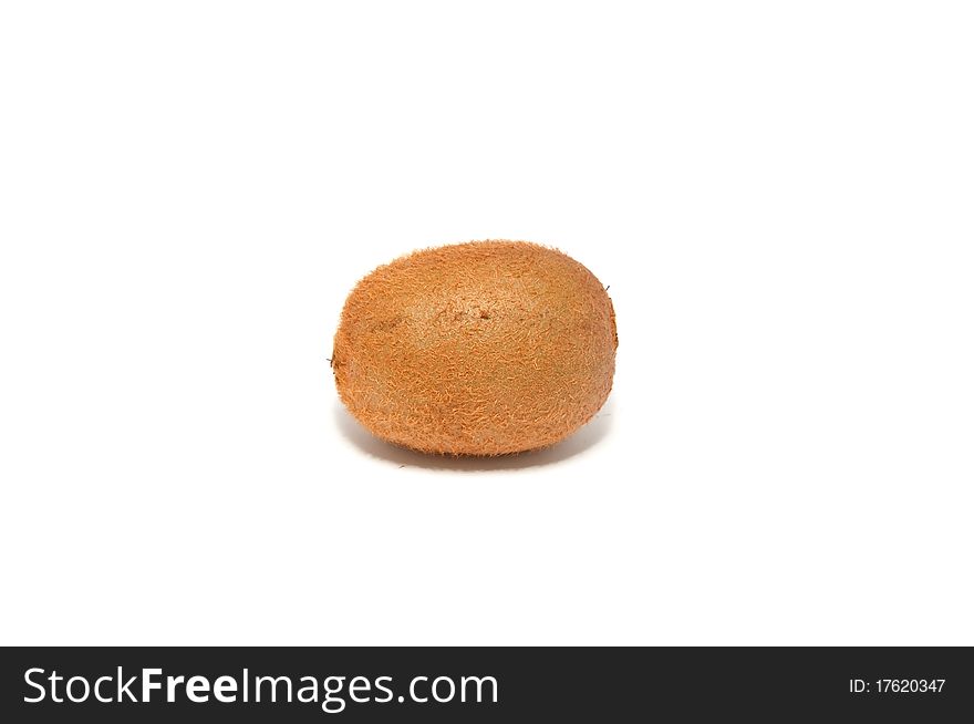 Ripe large kiwi on a white background