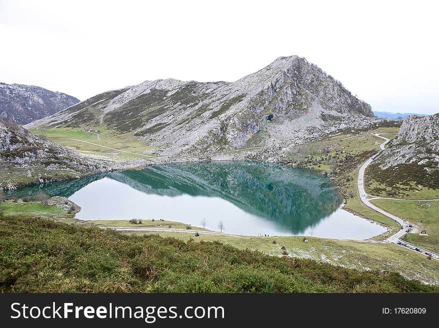 Lakes of Covadonga at Asturias in Spain. Lakes of Covadonga at Asturias in Spain