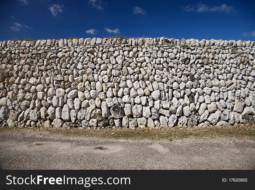 Stones wall at Menorca Island in Spain. Stones wall at Menorca Island in Spain