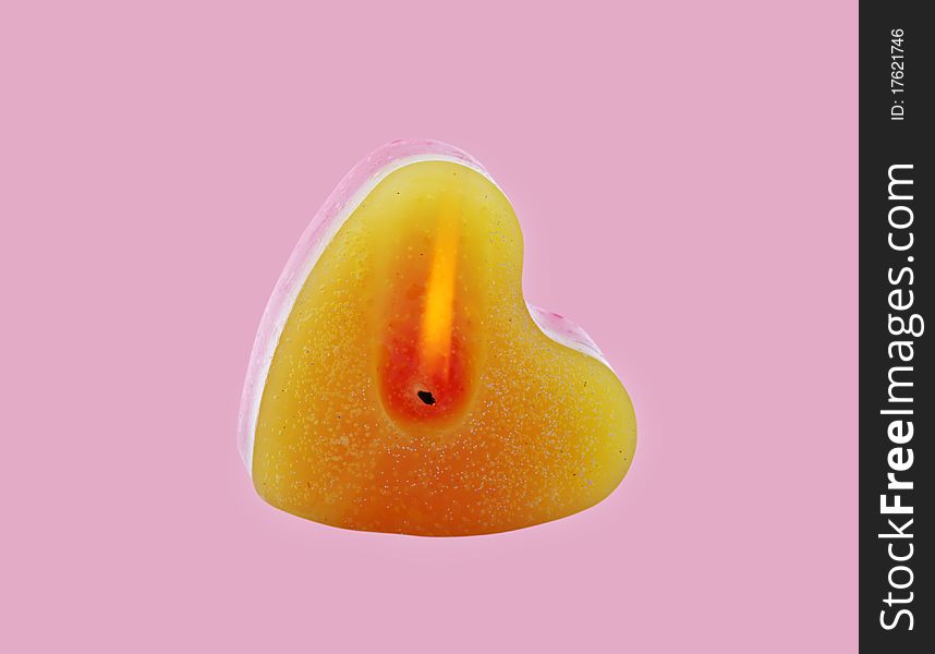 Candle heart shape.