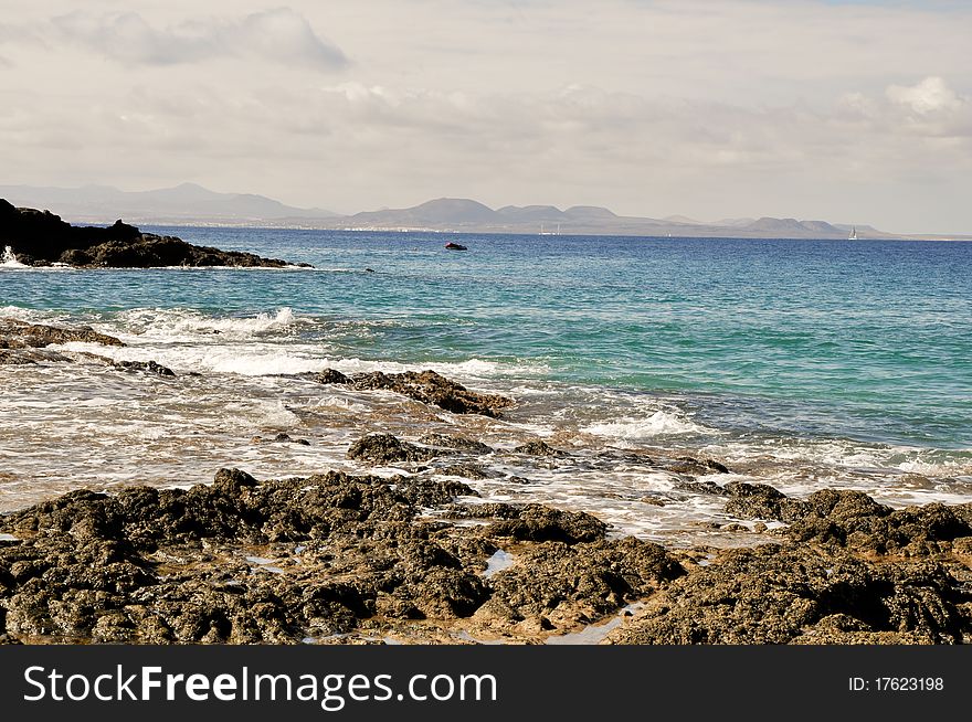 Coastline around Playa del Papagayo, Lanzarote. Coastline around Playa del Papagayo, Lanzarote