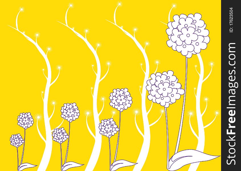Abstract flower spring illustration yellow