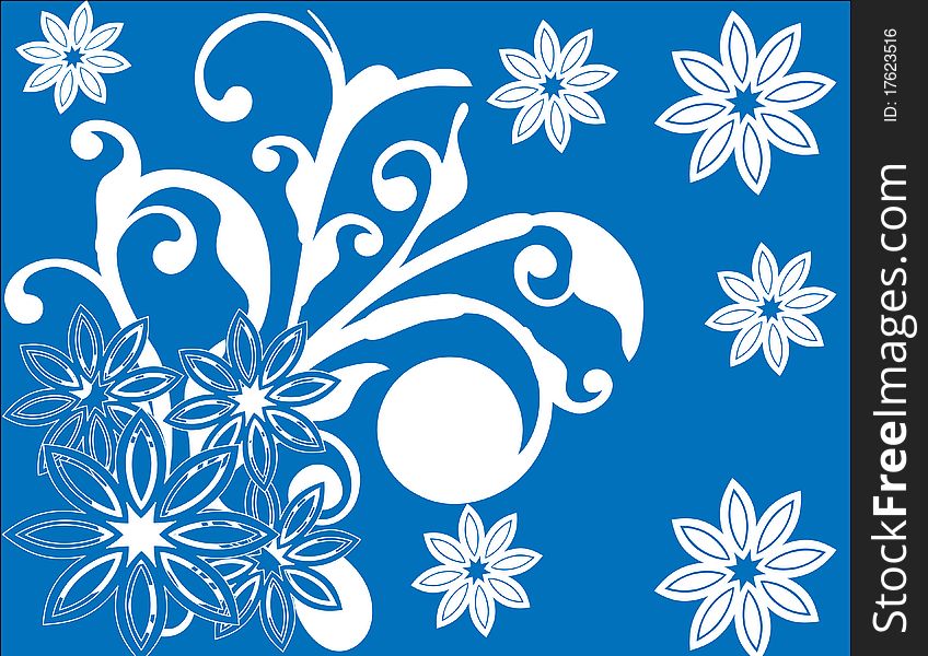 Abstract flower spring illustration 
blue