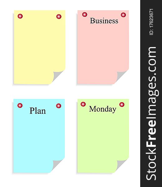 Sheets of a paper for planning businesses on the future,  illustration. Sheets of a paper for planning businesses on the future,  illustration