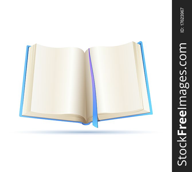 Illustration of open book on white background