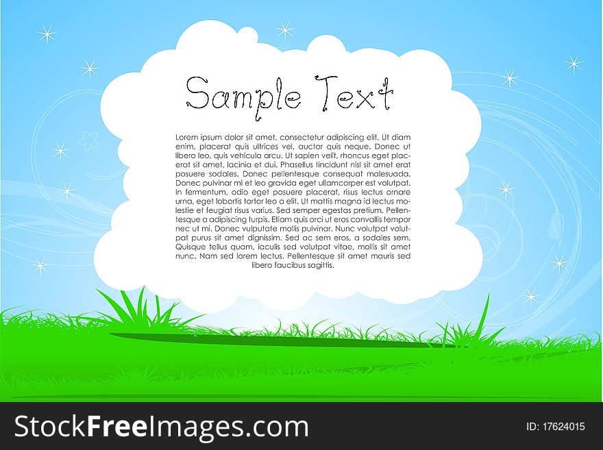 Illustration of nature card with sample text