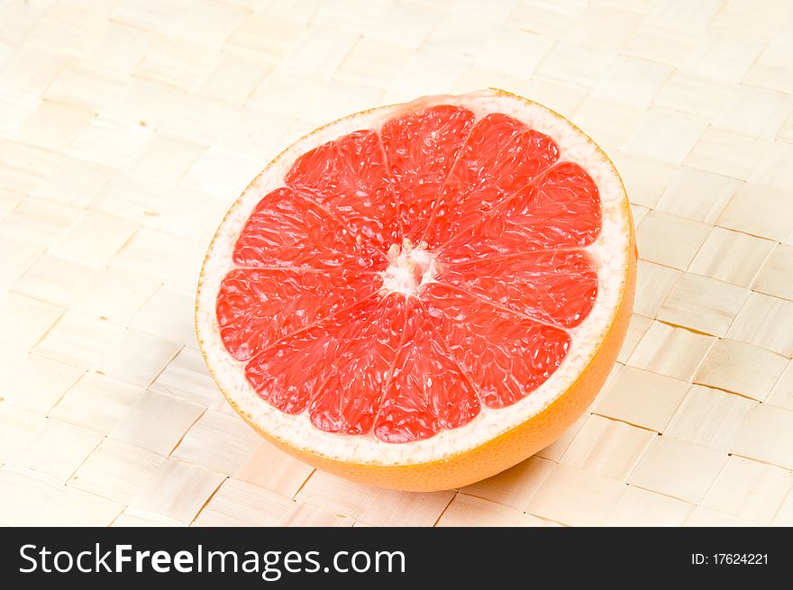 Close up of half of grapefruit