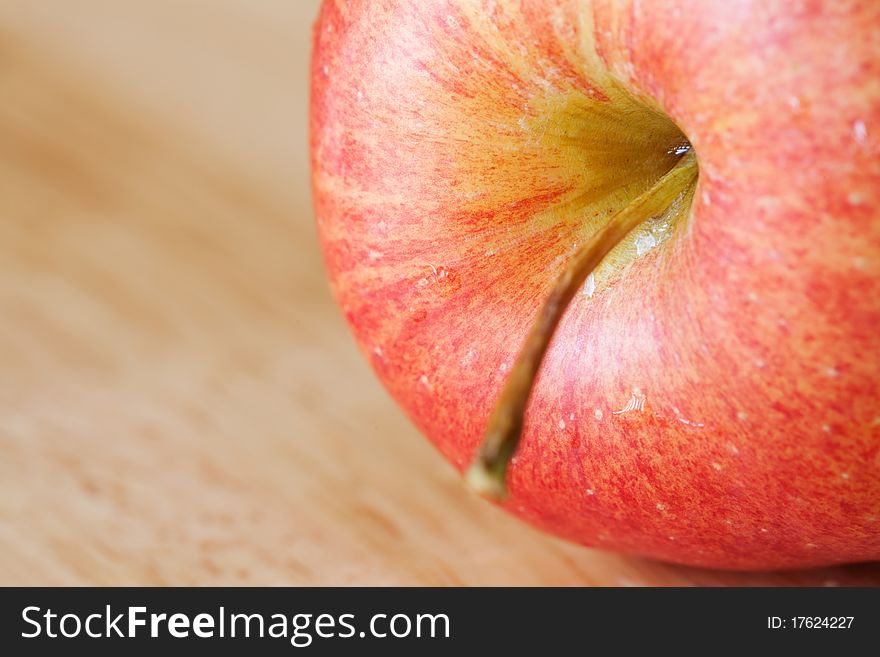 Apple on rustic wood background. Apple on rustic wood background