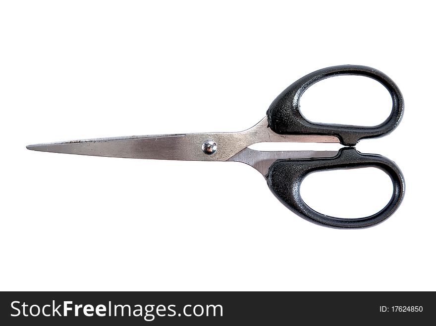 Isolated Stainless Steel Scissor on white background